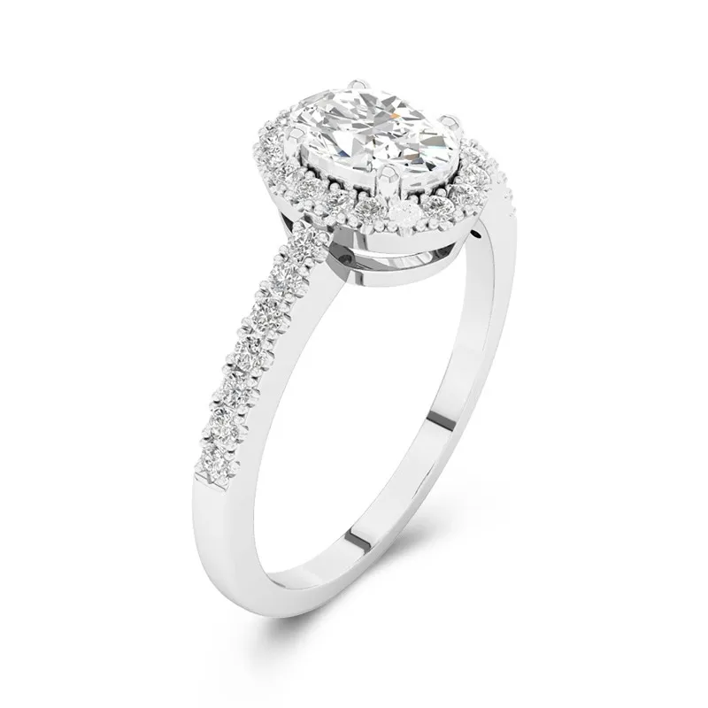 Argent sterling 925 Moissanite Bague de fiançailles