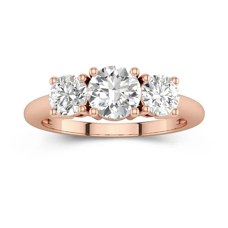 14K Rose Gold Moissanite Engagement Ring