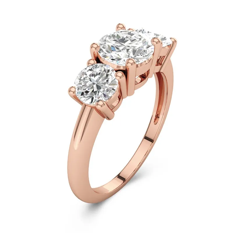 14K Rose Gold Moissanite Engagement Ring