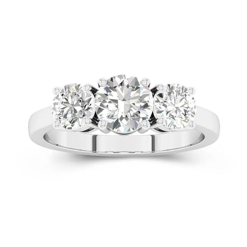 14K White Gold Moissanite Engagement Ring