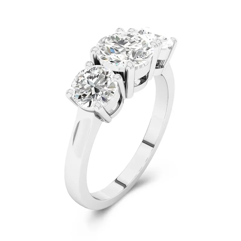 Or blanc 18 carats Moissanite Bague de fiançailles