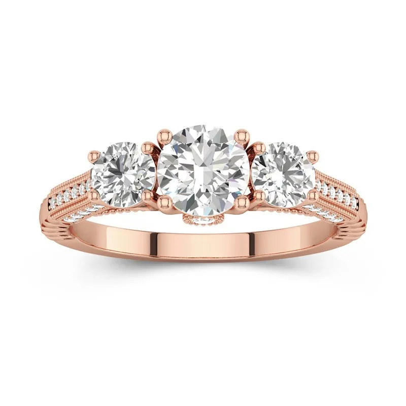 14K Rose Gold Moissanite Engagement Ring