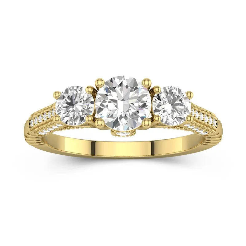 14K Gold Moissanite Engagement Ring