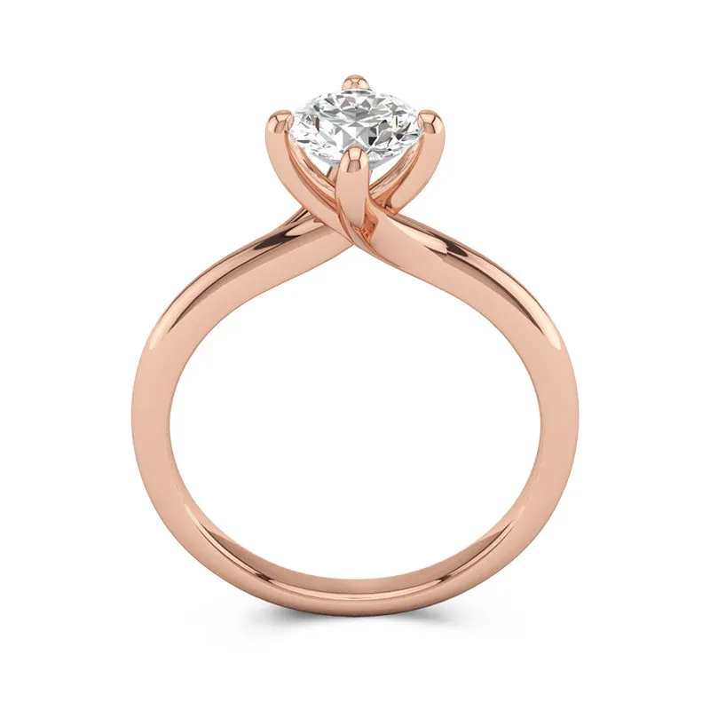 Minimalist Round Cut Engagement Ring