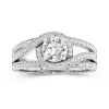 Beaded Halo Pavé Engagement Ring 1.00ct Moissanite