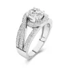 Beaded Halo Pavé Engagement Ring 1.00ct Moissanite