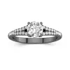 Argent sterling 925 Pavé Tige Fendue Bague de fiançailles