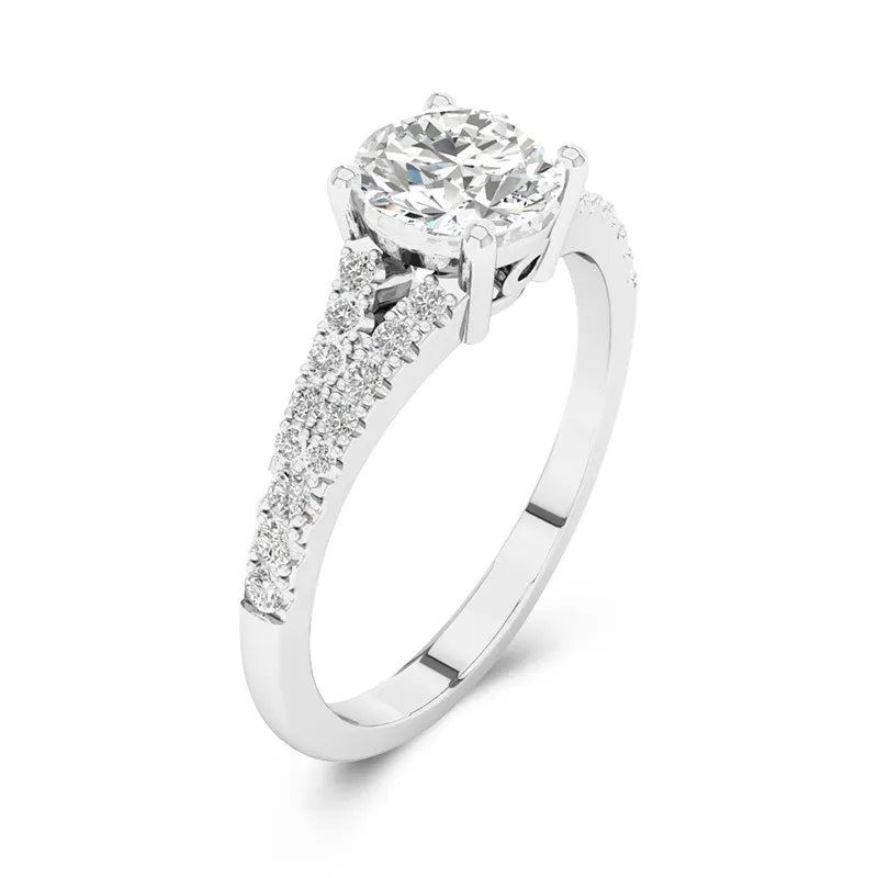 Pavé Engagement Ring 1.00ct Moissanite