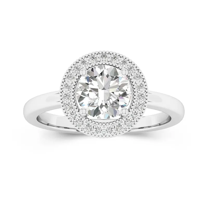 Retro Round 1.50ct Moissanite Engagement Ring