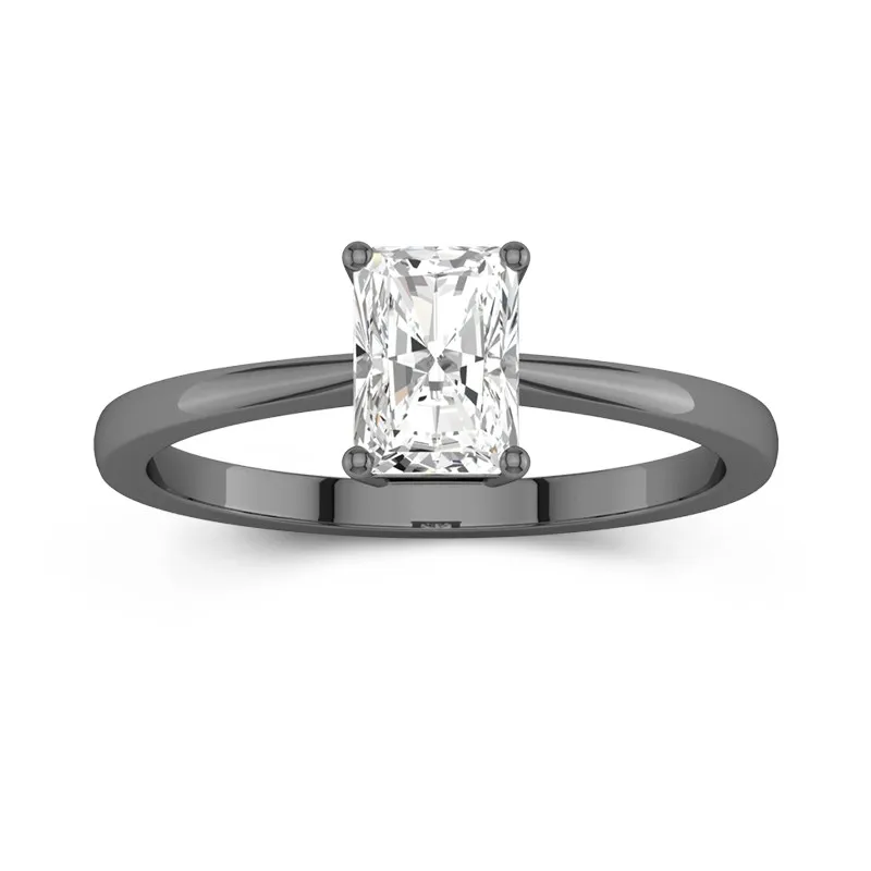 925 Sterling Silver Solitaire Reverse Tapered Engagement Ring