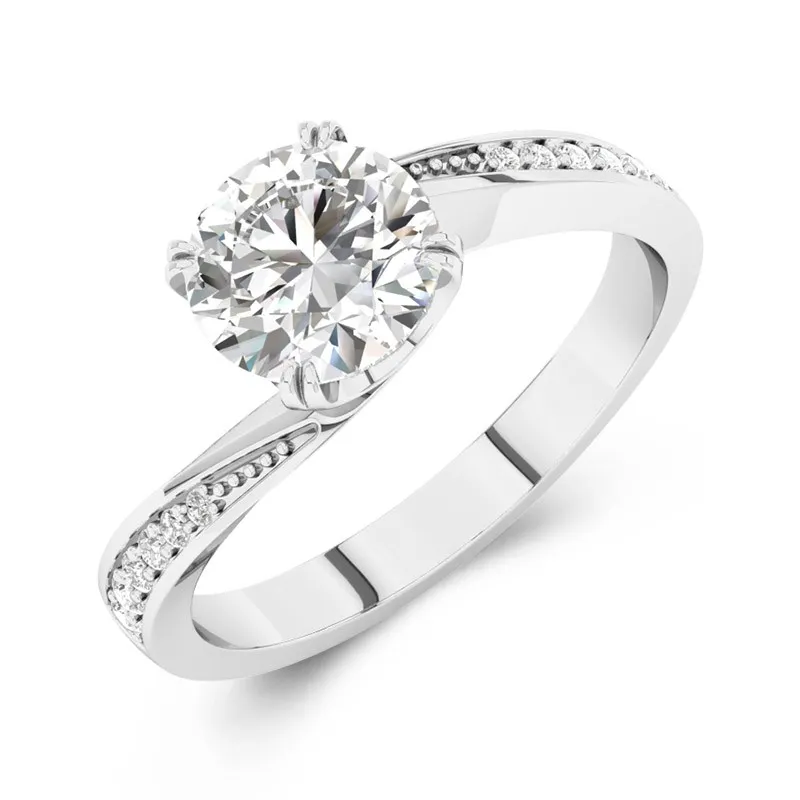 Pavé Bague de fiançailles 1.00ct Moissanite