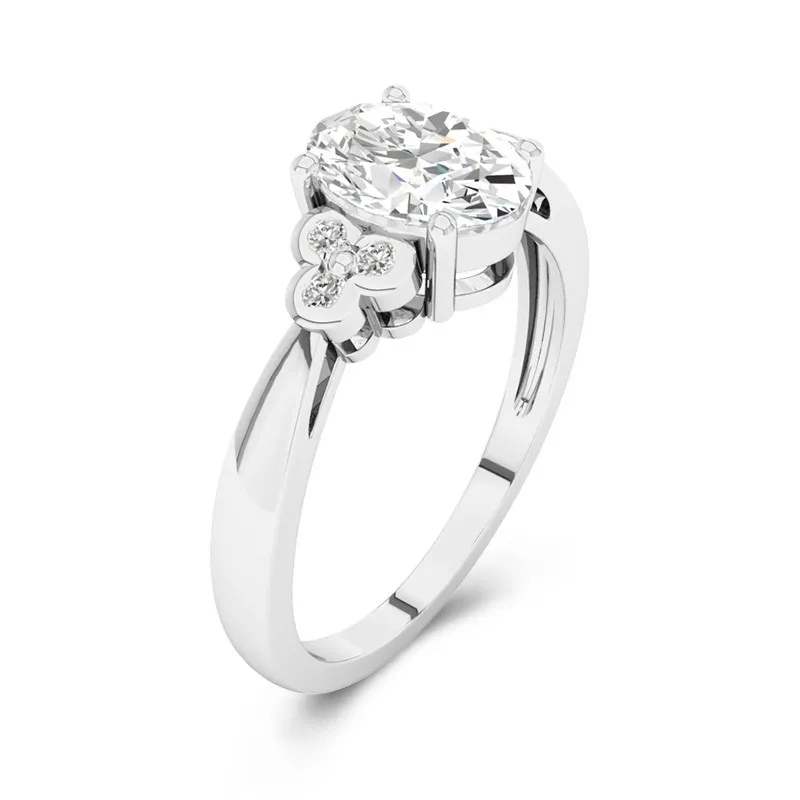 Cluster Engagement Ring 1.50ct Moissanite