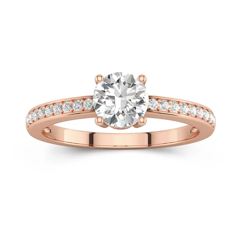 14K Rose Gold Moissanite Engagement Ring