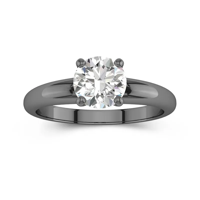 925 Sterling Silver Prong Tapered Engagement Ring