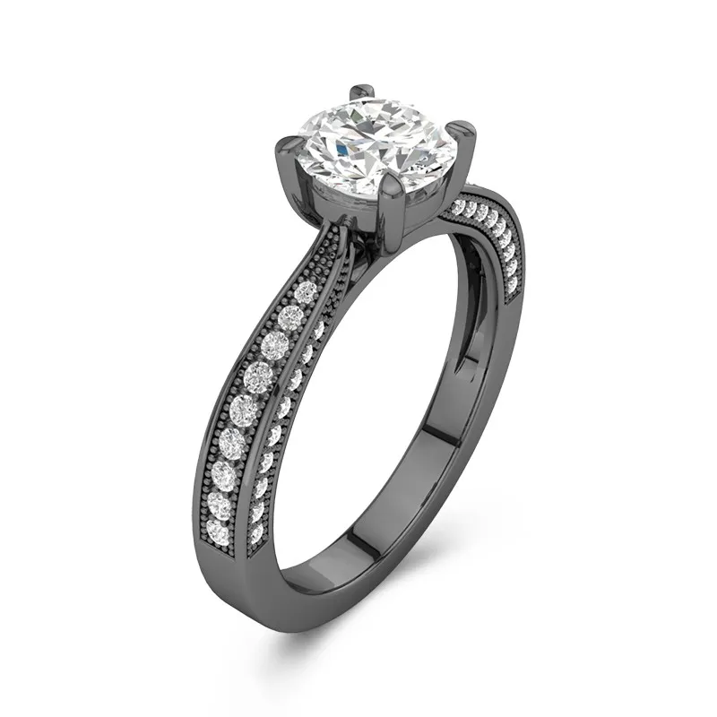 925 Sterling Silver Cathedral Reverse Tapered Engagement Ring