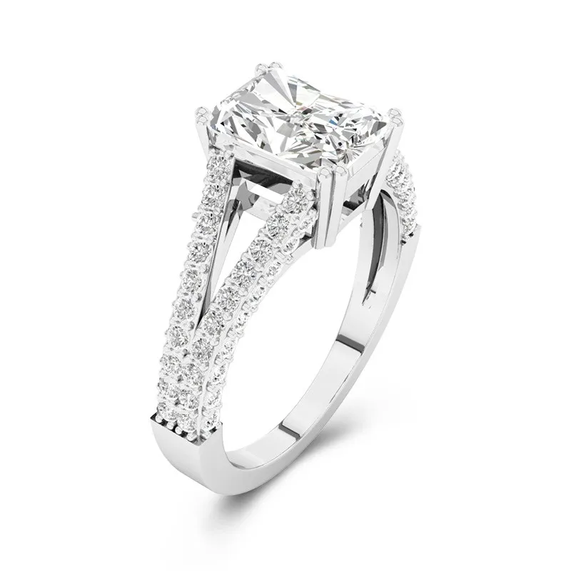 Cathedral Pavé Engagement Ring 2.00ct Moissanite