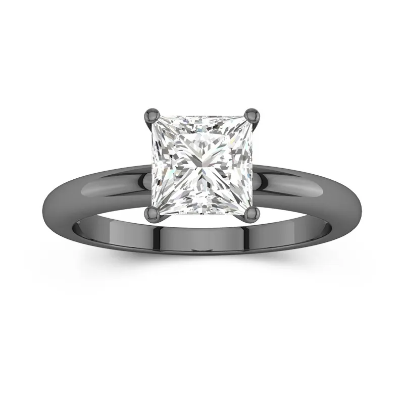 925 Sterling Silver Solitaire Traditional Shank Engagement Ring
