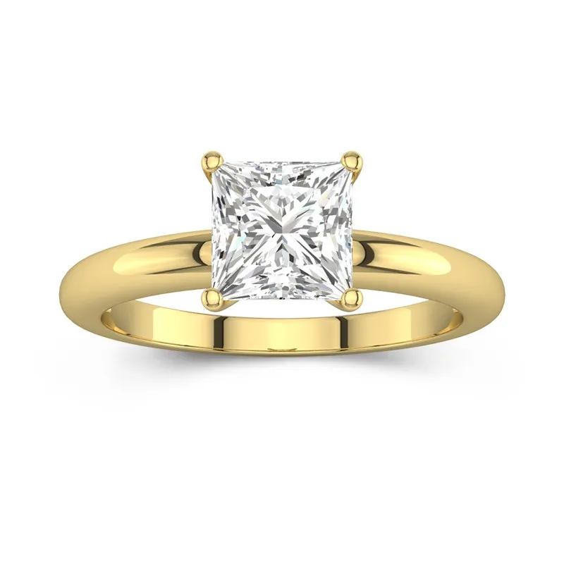 Classic Simple Princess Cut Engagement Ring
