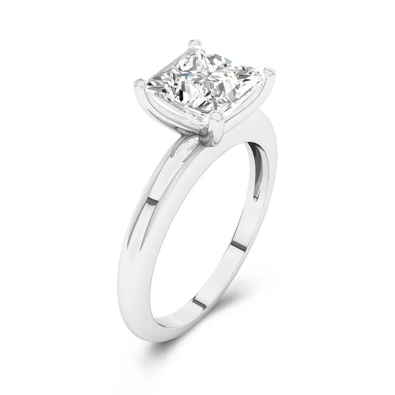 Classic Simple Princess Cut Engagement Ring