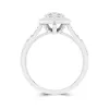 925 Sterling Silver Halo Cathedral Straight Shank Engagement Ring