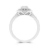 925 Sterling Silver Cathedral Double Halo Split Shank Engagement Ring