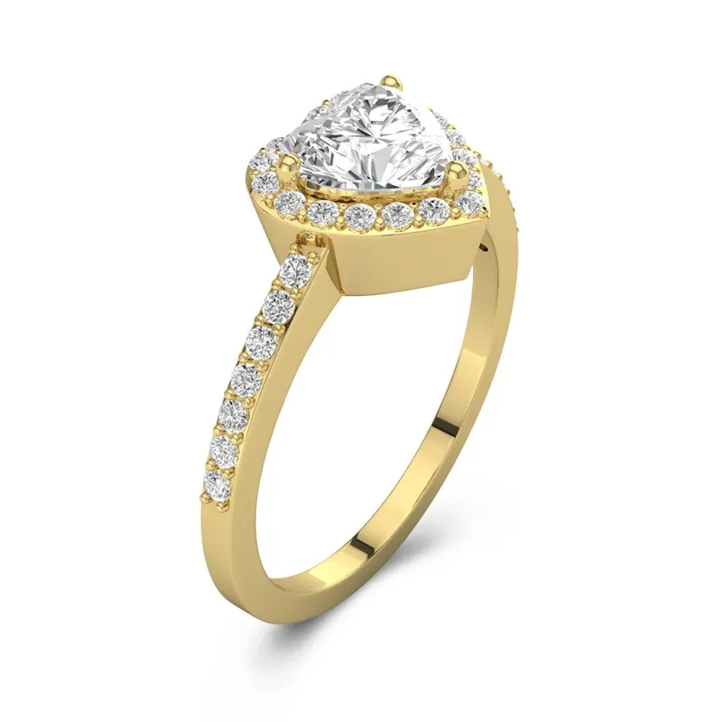 Classique Cœur Coupé Bague de fiançailles