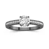 925 Sterling Silver Prong Channel Engagement Ring