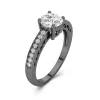 925 Sterling Silver Prong Channel Engagement Ring