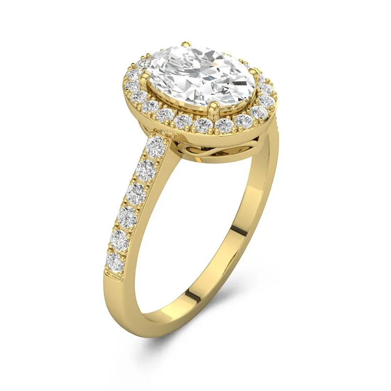 Classique Ovale Coupé Bague de fiançailles