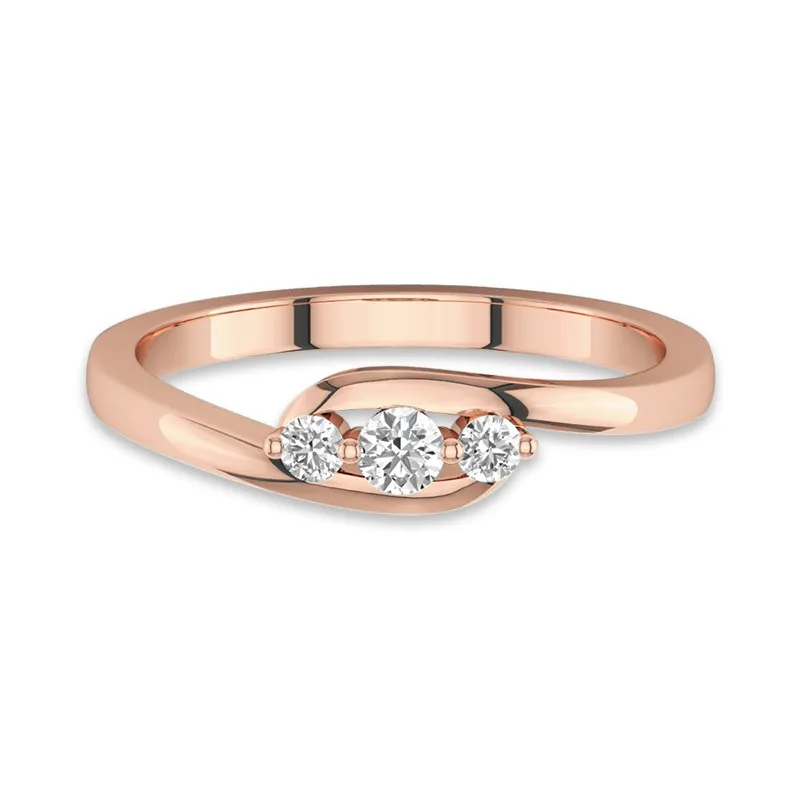 Trois pierres Bague de promesse Moissanite