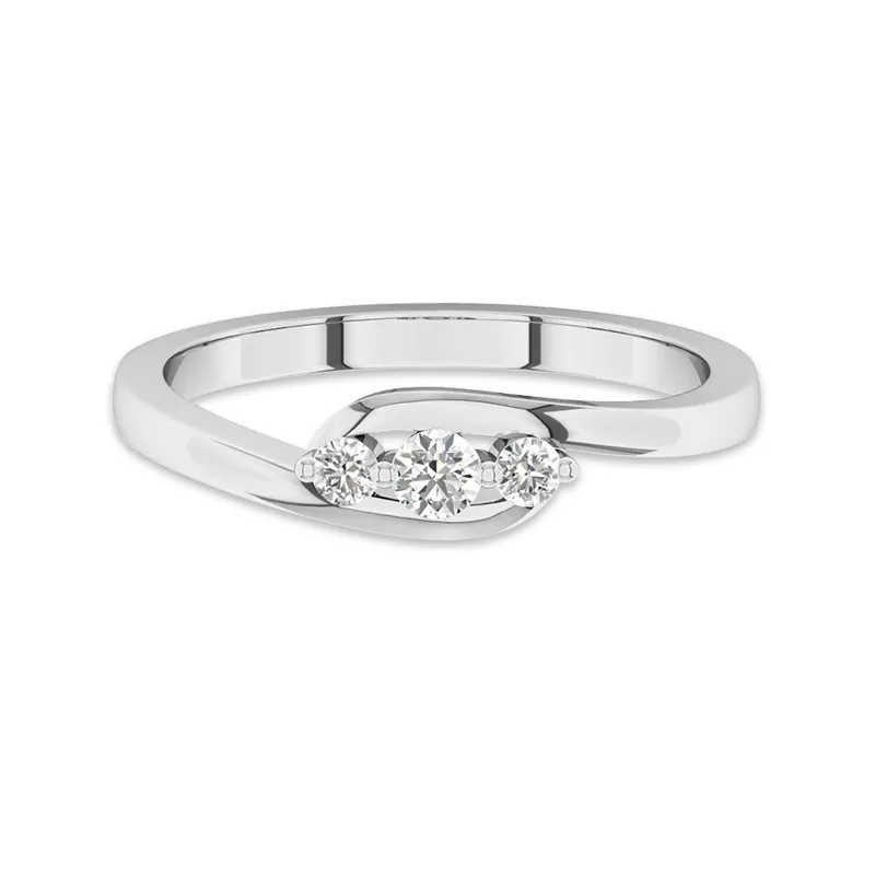 Trois pierres Bague de promesse Moissanite