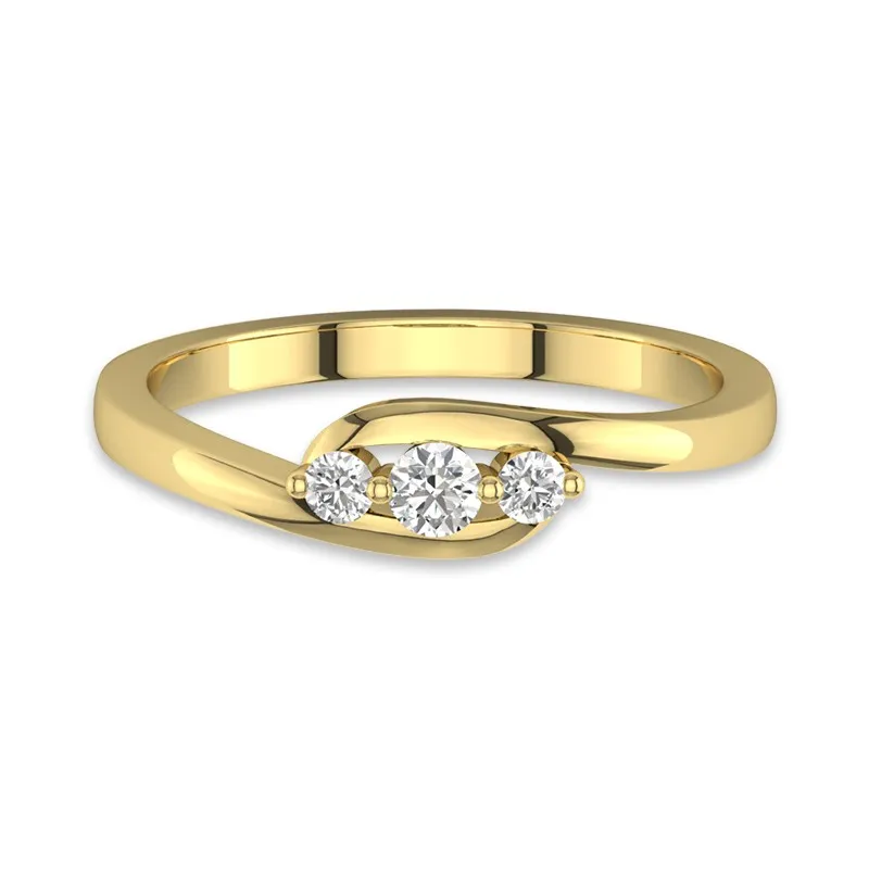 Trois pierres Bague de promesse Moissanite