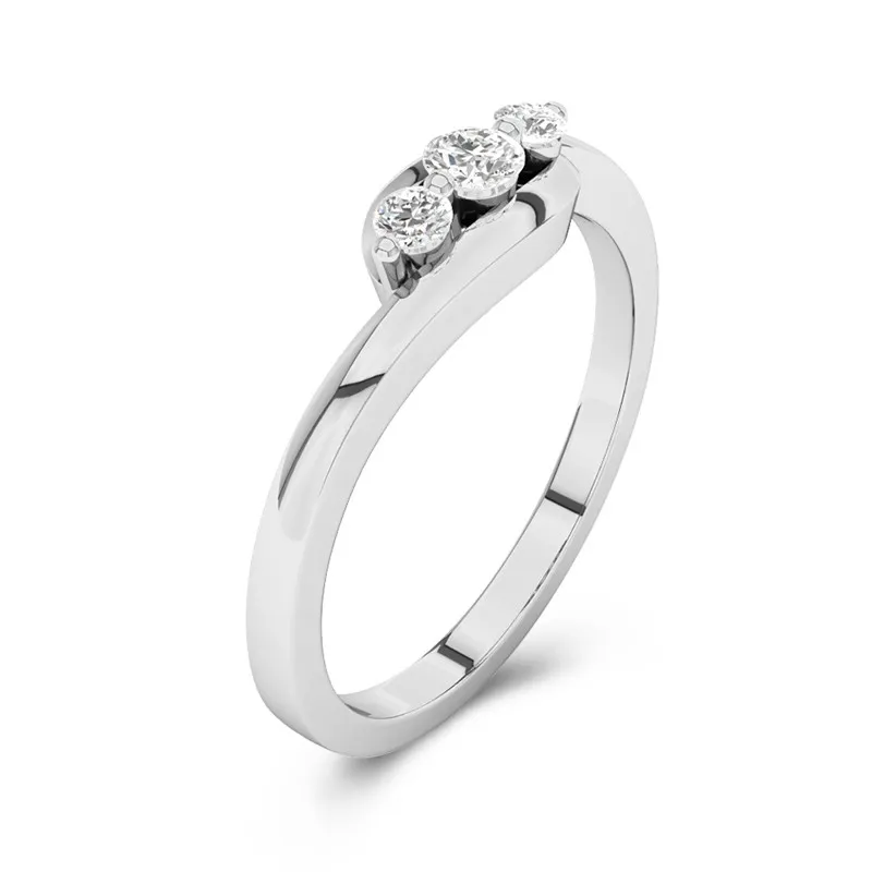 Three Stone Promise Ring Moissanite