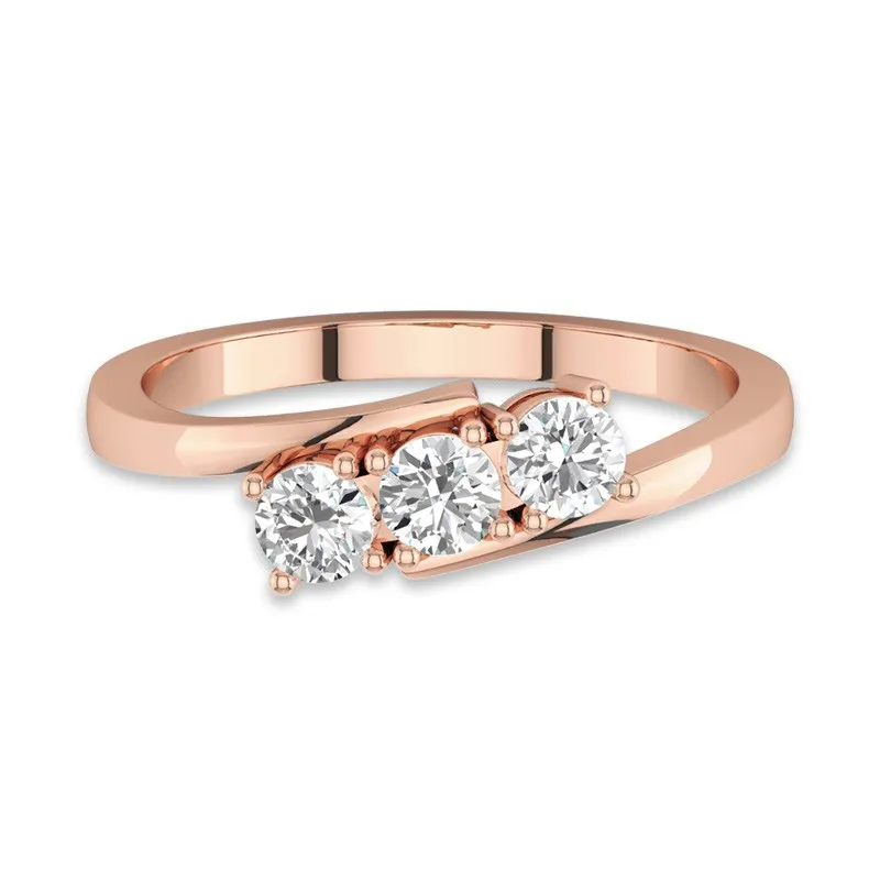 Trois pierres Bague de promesse Moissanite