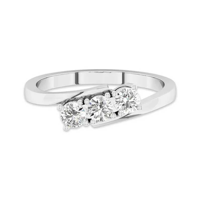 Trois pierres Bague de promesse Moissanite