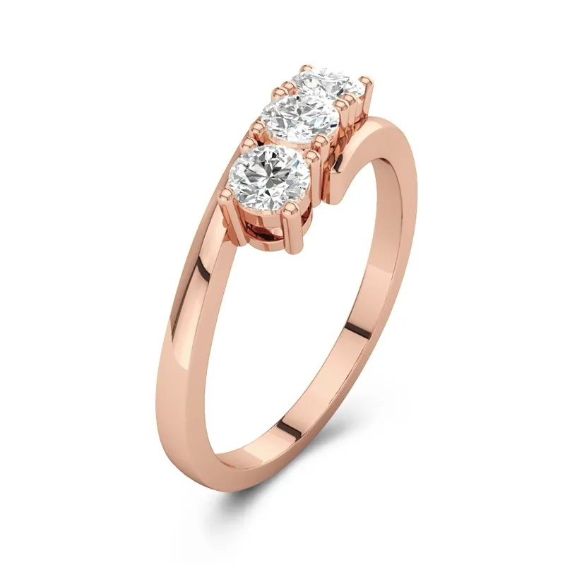 Trois pierres Bague de promesse Moissanite