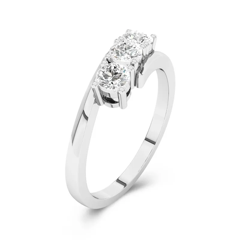 Trois pierres Bague de promesse Moissanite