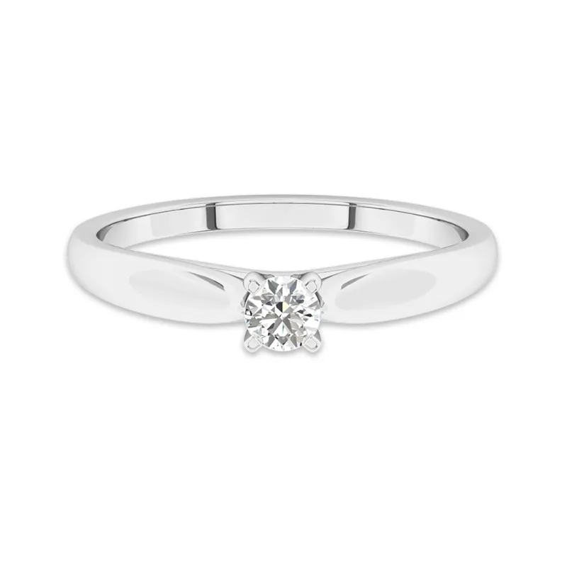 Solitaire Cathedral Promise Ring Moissanite