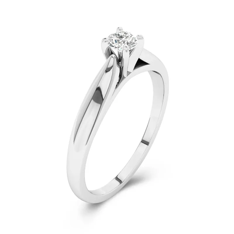 Solitaire Cathedral Promise Ring Moissanite