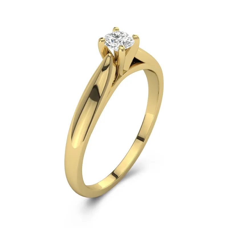 Solitaire Cathedral Promise Ring Moissanite