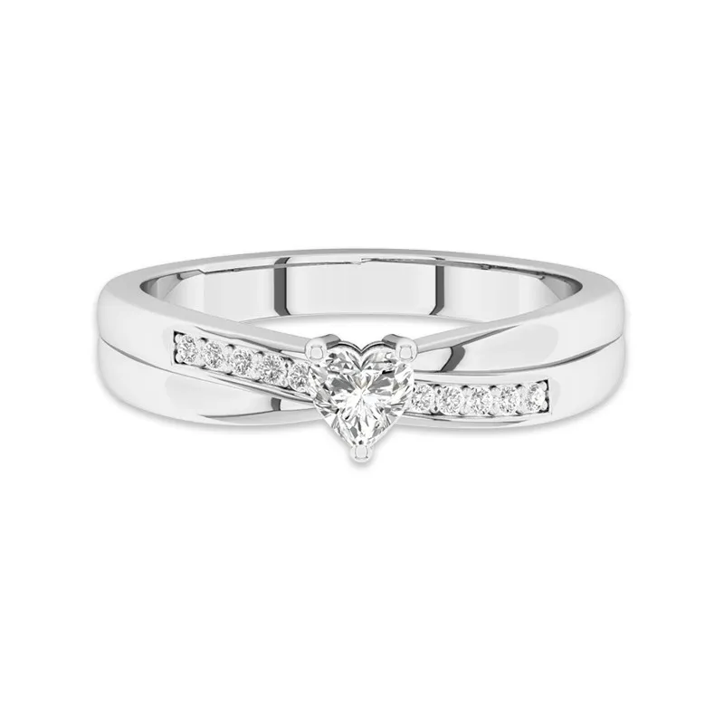 Pavé Bague de promesse Moissanite