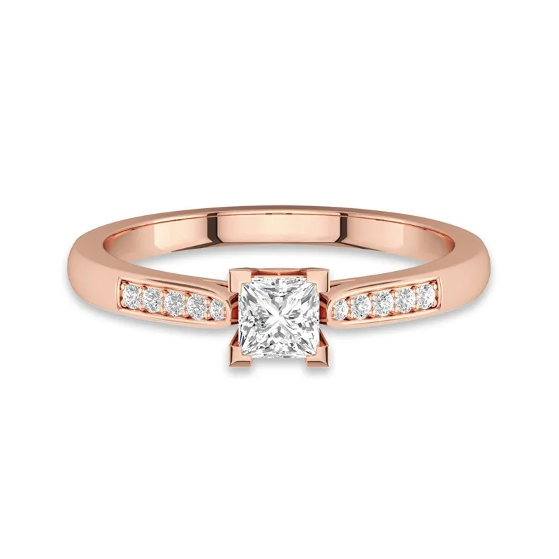 Pavé Bague de promesse Moissanite