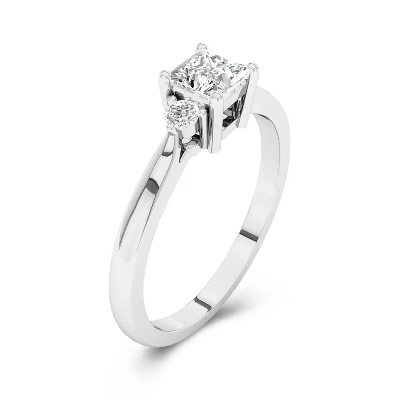 Trois pierres Bague de promesse Moissanite