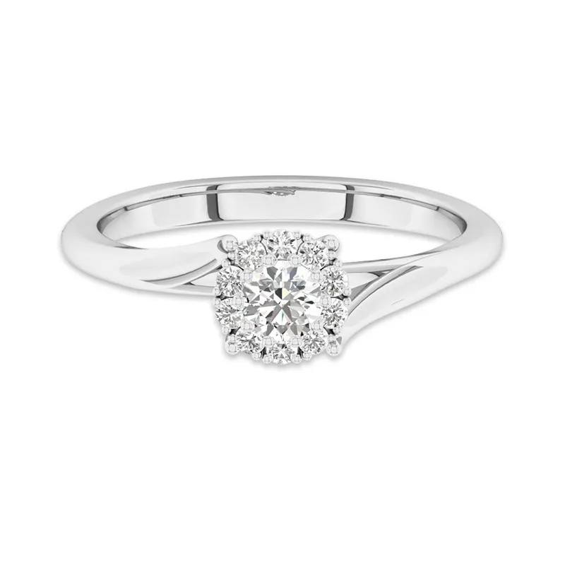 Grappe Bague de promesse Moissanite