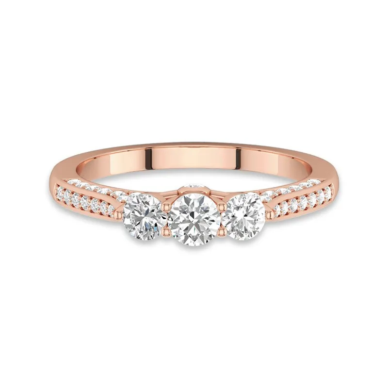 14K Rose Gold Moissanite Promise Ring