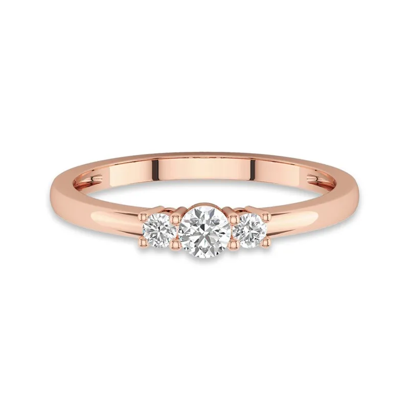 14K Rose Gold Moissanite Promise Ring