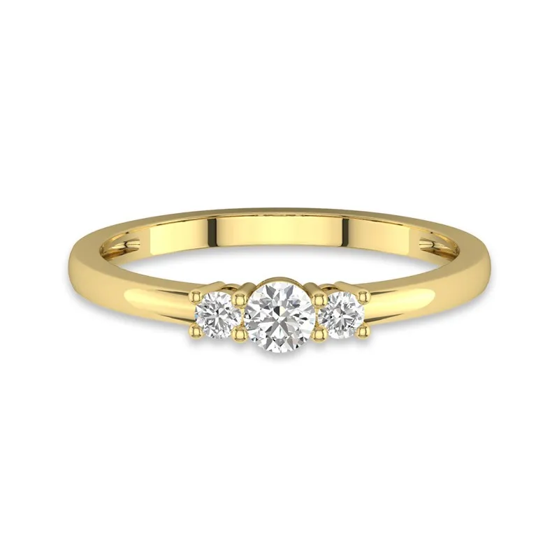 Or 14 carats Moissanite Bague de promesse