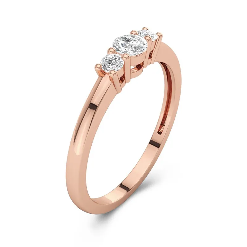 14K Rose Gold Moissanite Promise Ring