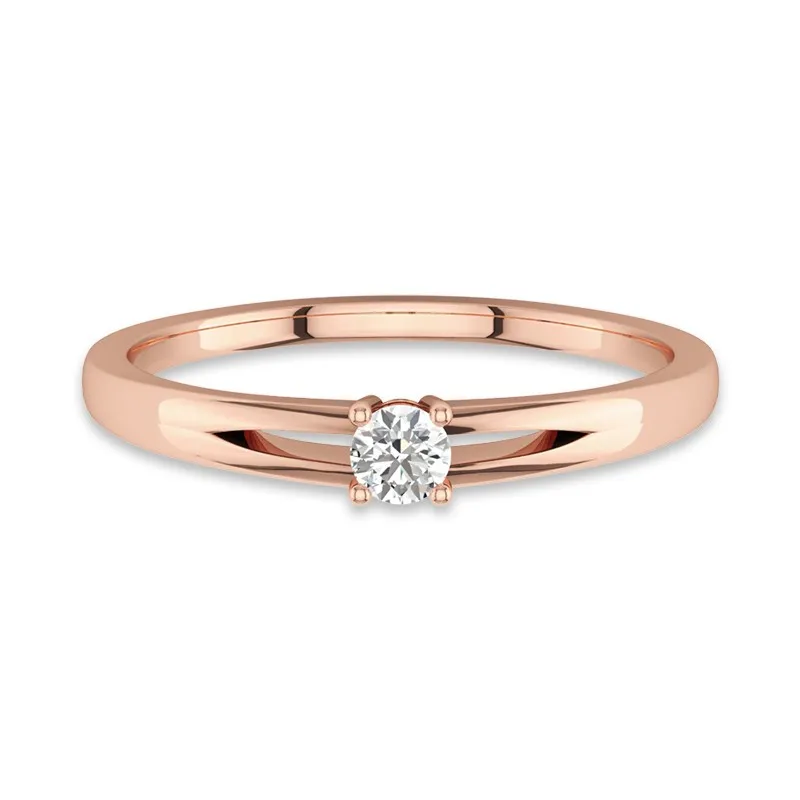 14K Rose Gold Moissanite Promise Ring