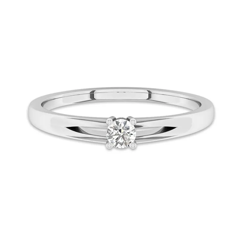 14K White Gold Moissanite Promise Ring